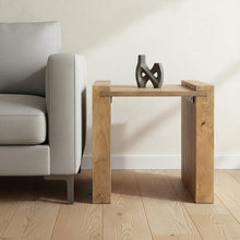 Load image into Gallery viewer, Distressed Solid Wood Sled End Table - Natural
