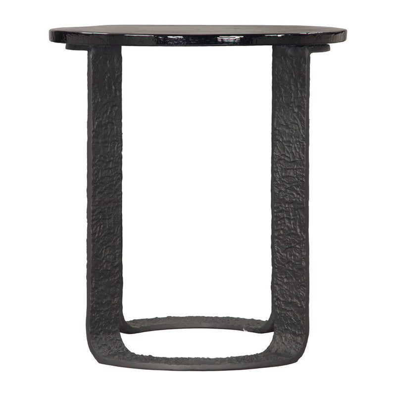 24" Modern Aluminum Pedestal End Table - Black