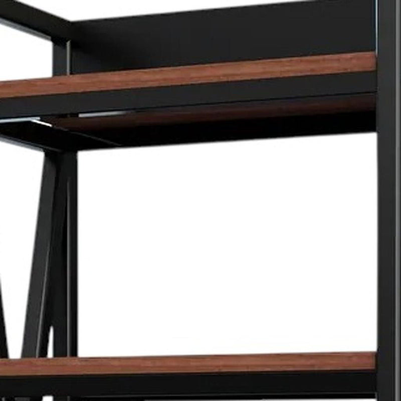 Four Tier Etagere Bookcase (683394) - Black / Brown