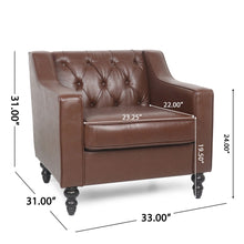 Load image into Gallery viewer, Contemporary Club Chair With Button Tufting And Birch Wood Legs
