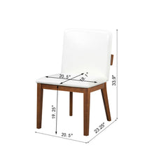 Load image into Gallery viewer, Modern Dining Chairs (Set of 2) With Glossy Upholstery - White / Walnut
