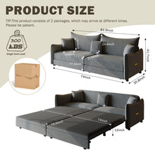Load image into Gallery viewer, King Pull Out Sofa Bed, 3-In-1 Convertible Bed With 3 Pillows
