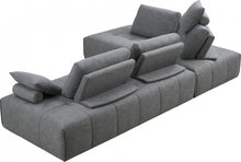 Load image into Gallery viewer, Polyester Modular L Shaped Two Piece Sofa Chaise Sectional Toss Pillows - Gray
