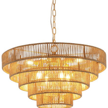 Load image into Gallery viewer, Eight Light Metal Chandelier With Shades - Brown

