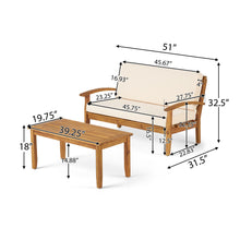 Load image into Gallery viewer, 4 Person Outdoor Seating Group With Cushions Comfortable Patio Set - Teak
