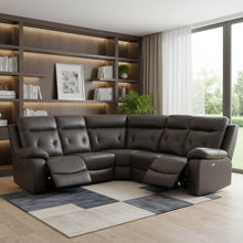 Load image into Gallery viewer, Polyester Blend Power Reclining U Shaped Three Piece Corner Sectional - Dark Gray
