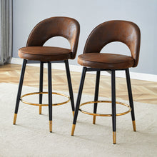 Load image into Gallery viewer, Upholstered Rotatable Bar Chair With Metal Legs For Dining Room
