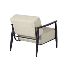 Load image into Gallery viewer, Upholstered Cushion Solid Wood Arm Chair - Beige / Black
