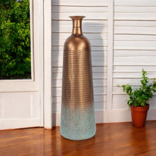 Load image into Gallery viewer, Abstract Tapered Floor Vase - Copper / Teal
