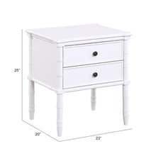 Load image into Gallery viewer, Emmett - 2 Drawer Nightstand With Carved Legs - White
