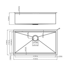 Load image into Gallery viewer, 33" Undermount Kitchen Sink Single Bowl Stainless Steel Ledge Workstation In Brushed Nickel, 16 Gauge 304 Stainless Steel, 33 X 19 X 9 Inch
