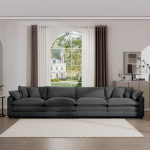Load image into Gallery viewer, Modern Upholstered 4 Seater Fabric Sofa With Arm And Throw Pillows
