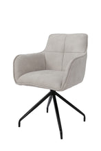 Load image into Gallery viewer, Upholstered Fabric Dining Arm Chair - Beige / Black

