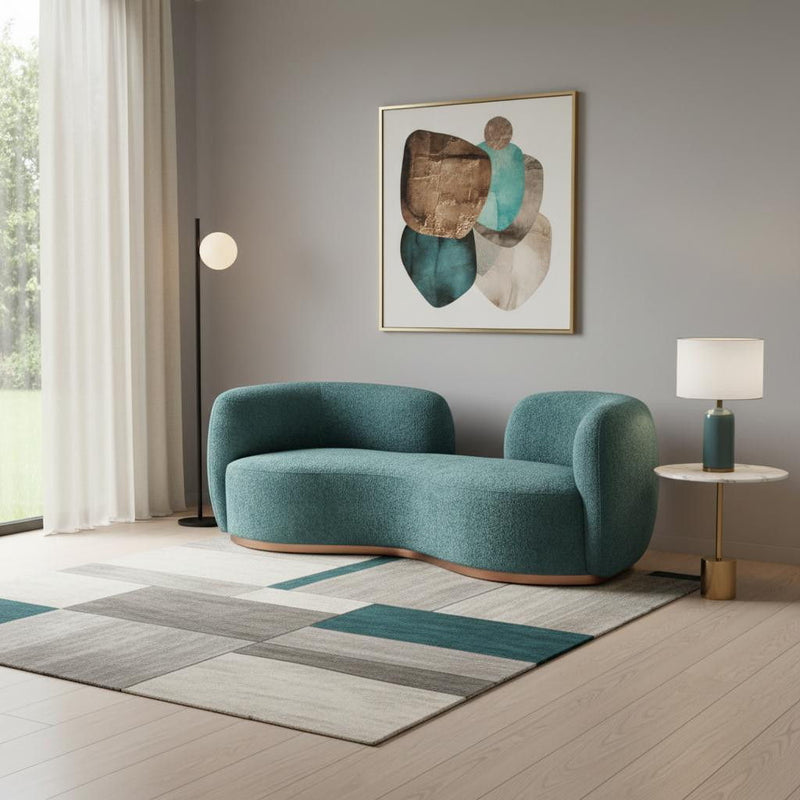 Sofa With Legs - Teal Blue