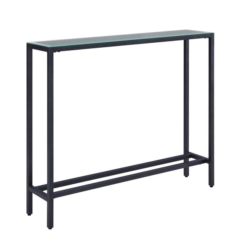 Gunmetal Mirrored Glass Console Table - Black