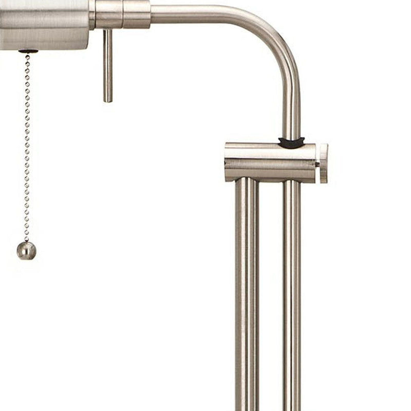 Metal Adjustable Table Lamp With Nickel Rectangular Shade - Nickel