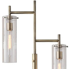 Load image into Gallery viewer, Two Light Novelty Floor Lamp With Clear Drum Shade - Brass
