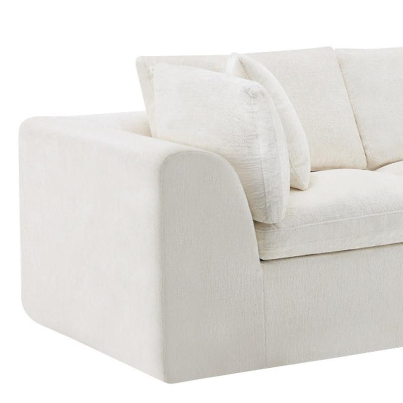 Chenille Modular Sofa Chaise With Toss Pillows (725204) - Beige