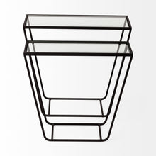 Load image into Gallery viewer, Clear Glass Frame Console Table - Black
