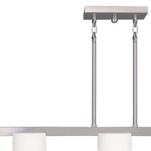 Load image into Gallery viewer, Three Light Metal Dimmable Chandelier With Shades - Nickel / White
