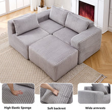 Load image into Gallery viewer, L - Shape Modern Minimalist Modular Sectional Sofa, Upholstered Cloud Couch With Deep Seats
