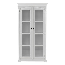 Load image into Gallery viewer, 39" Solid Wood Frame Curio Cabinet With Glass Doors - Off White
