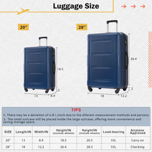 Load image into Gallery viewer, 2 Piece Luggage Set With Bags Expanable Spinner Wheels ABS Lightweight Suitcase With Tsa Lock 20" / 28"
