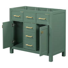 Load image into Gallery viewer, Freestanding Bathroom Vanity With 4 Drawers &amp; 2 Cabinets - Green
