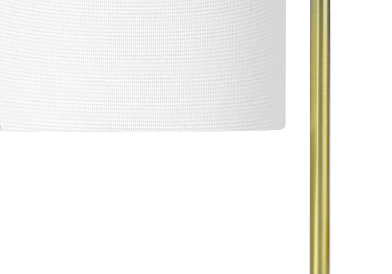 Marble Round Arched Table Lamp With Ivory Drum Shade - Gold And White