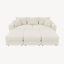 Load image into Gallery viewer, Deep Seat Convertible Sofa With Soft Pillows And Ottomans
