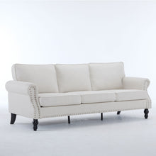 Load image into Gallery viewer, Rolled Arm Sofa With Nailhead Trim With Wooden Legs

