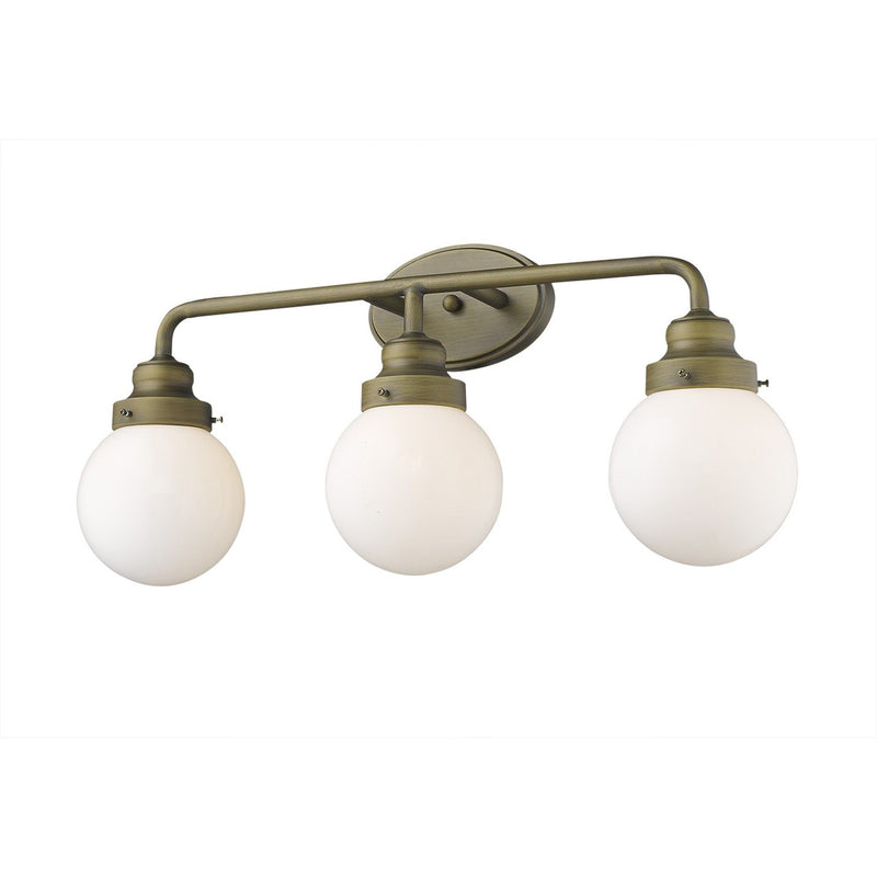 Metal And Glass Vanity Flush Mounted Sconce - Brass And White