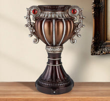 Load image into Gallery viewer, Floral Urn Poly Table Vase With Stones - Bronze / Silver
