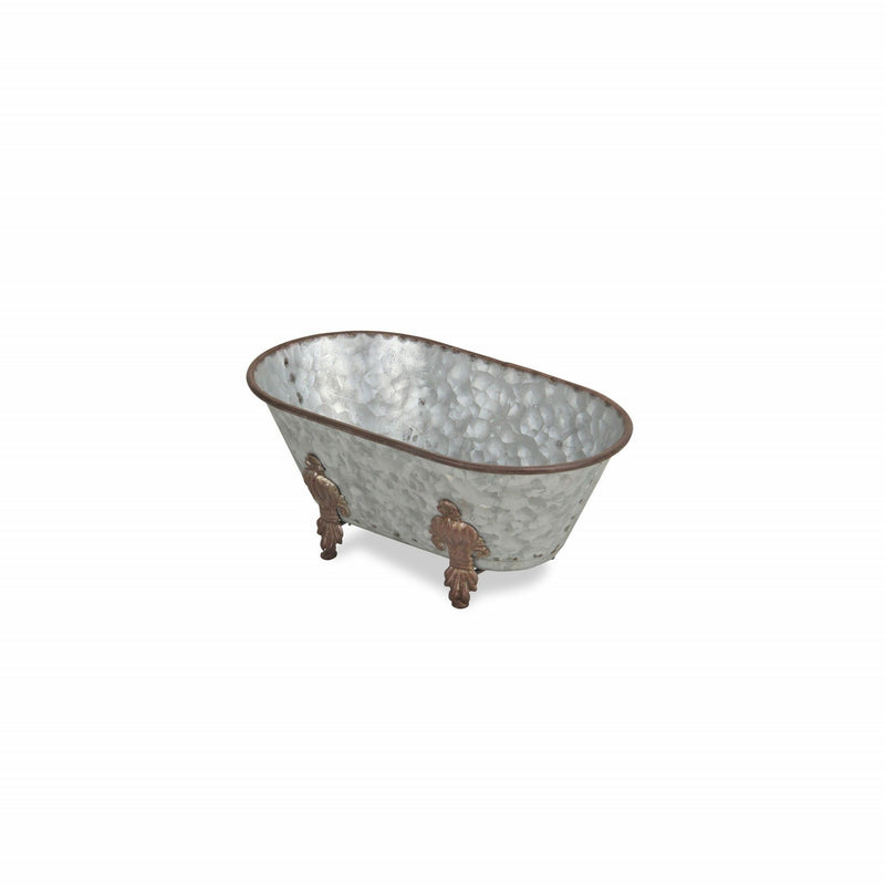 Hand Painted Decorative Tub Tabletop Sculpture (399644) - Gray