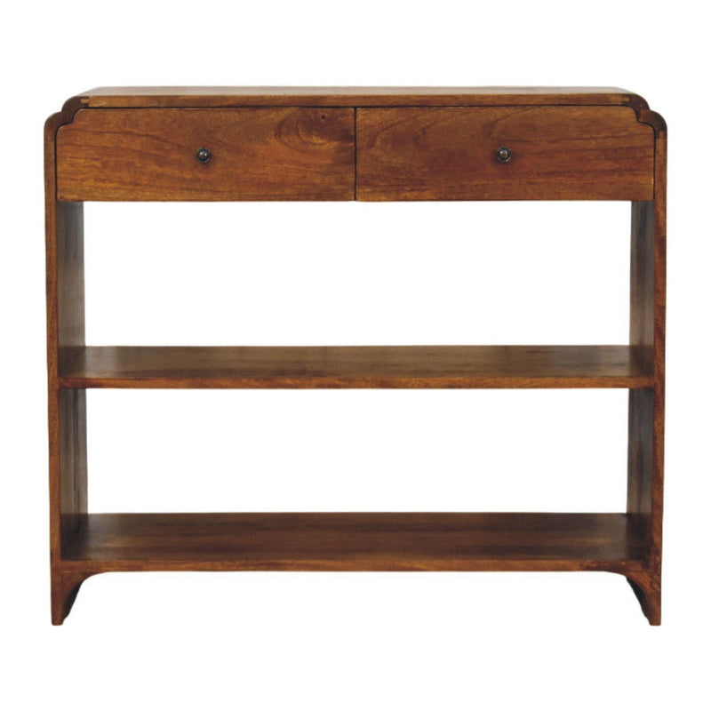 Solid Wood Console Table With Shelf With Drawer (723409) - Brown