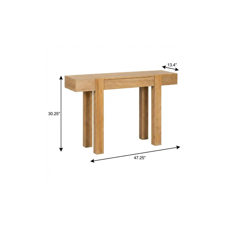 Console Table With Drawer - Natural