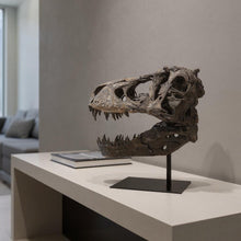 Load image into Gallery viewer, Authentic Replica T Rex Skull Sculpture - Brown
