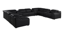 Load image into Gallery viewer, Italian Leather Power Reclining U Shaped Twelve Piece Corner Sectional With Console - Black
