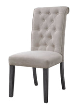Load image into Gallery viewer, Tufted And Upholstered Linen And Solid Wood Dining Side Chairs (Set of 2) - Beige
