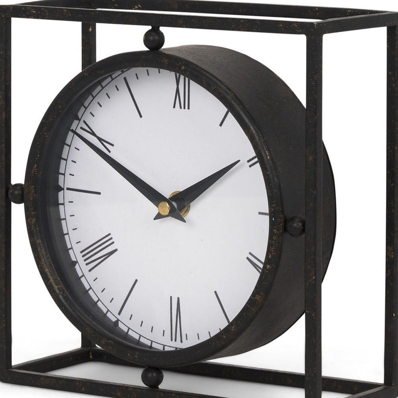 Table Clock - Black / Gold / White