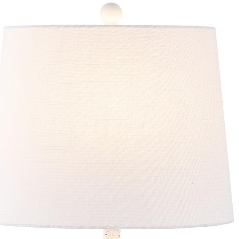 Gourd Table Lamp With Novelty Shade - White