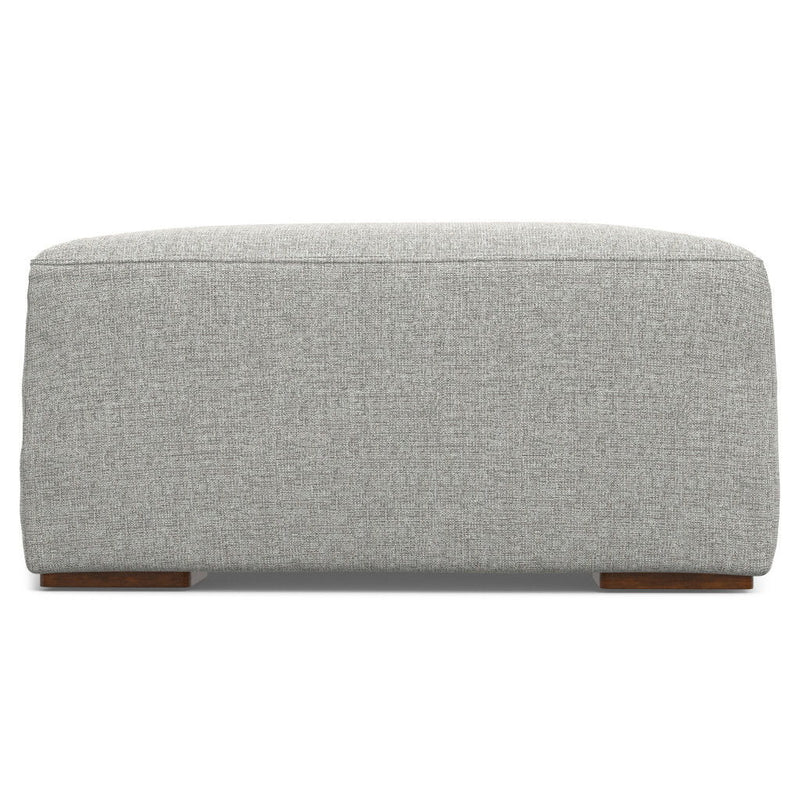 34" Fabric Ottoman - Gray / Brown