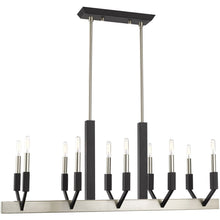 Load image into Gallery viewer, 25" Ten Light Dimmable Chandelier With Shades - Nickel
