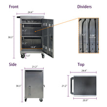 Load image into Gallery viewer, Mobile Charging Cart Station For book, Tablet And Laptop Computer With Power Strip Included
