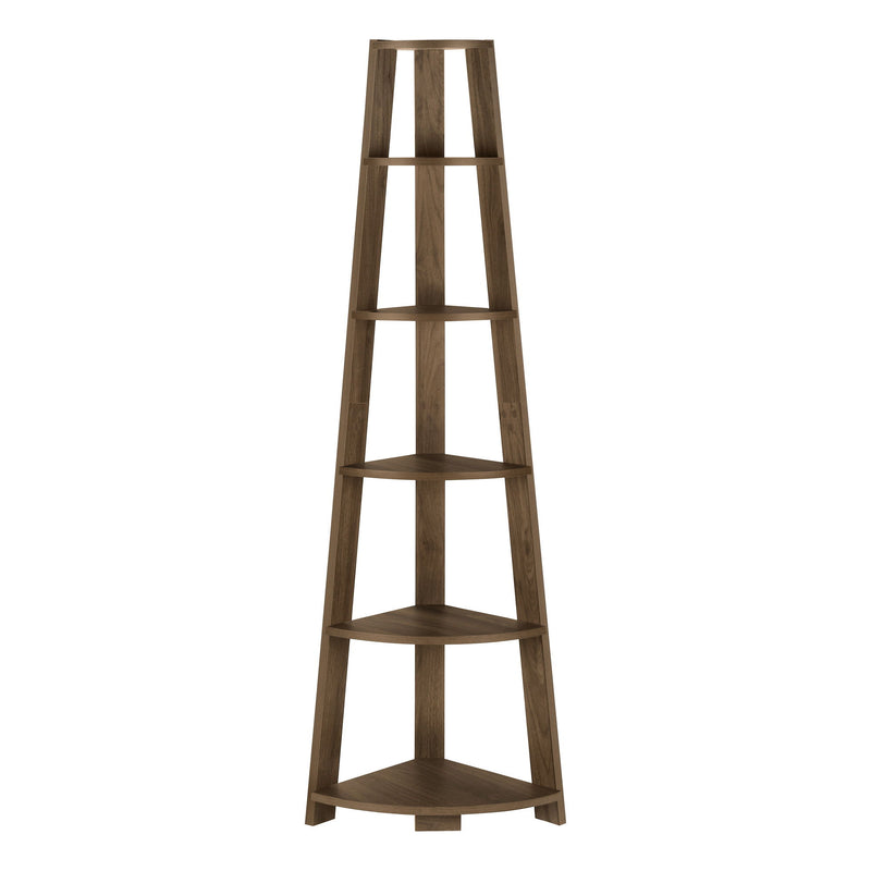 Five Tier Corner Bookcase - Dark Brown