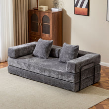 Load image into Gallery viewer, Convertible Floor Sofa Bed With Pillow Back Support Armrest
