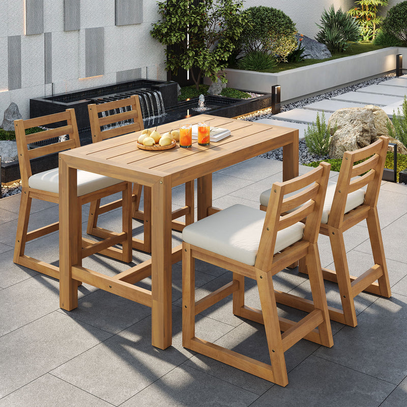 Patio Bar Set With Ergonomic Chairs