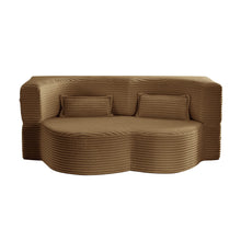 Load image into Gallery viewer, Floor Convertible Sleeper Sofa Bed With 2 Pillows
