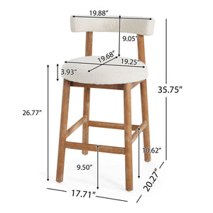 Counter Stool For Kitchen, Dining & Cafe (Set of 2) - Natural / Beige