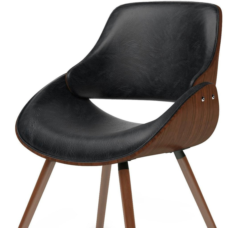 Solid Wood Dining Parsons Chair - Black / Walnut